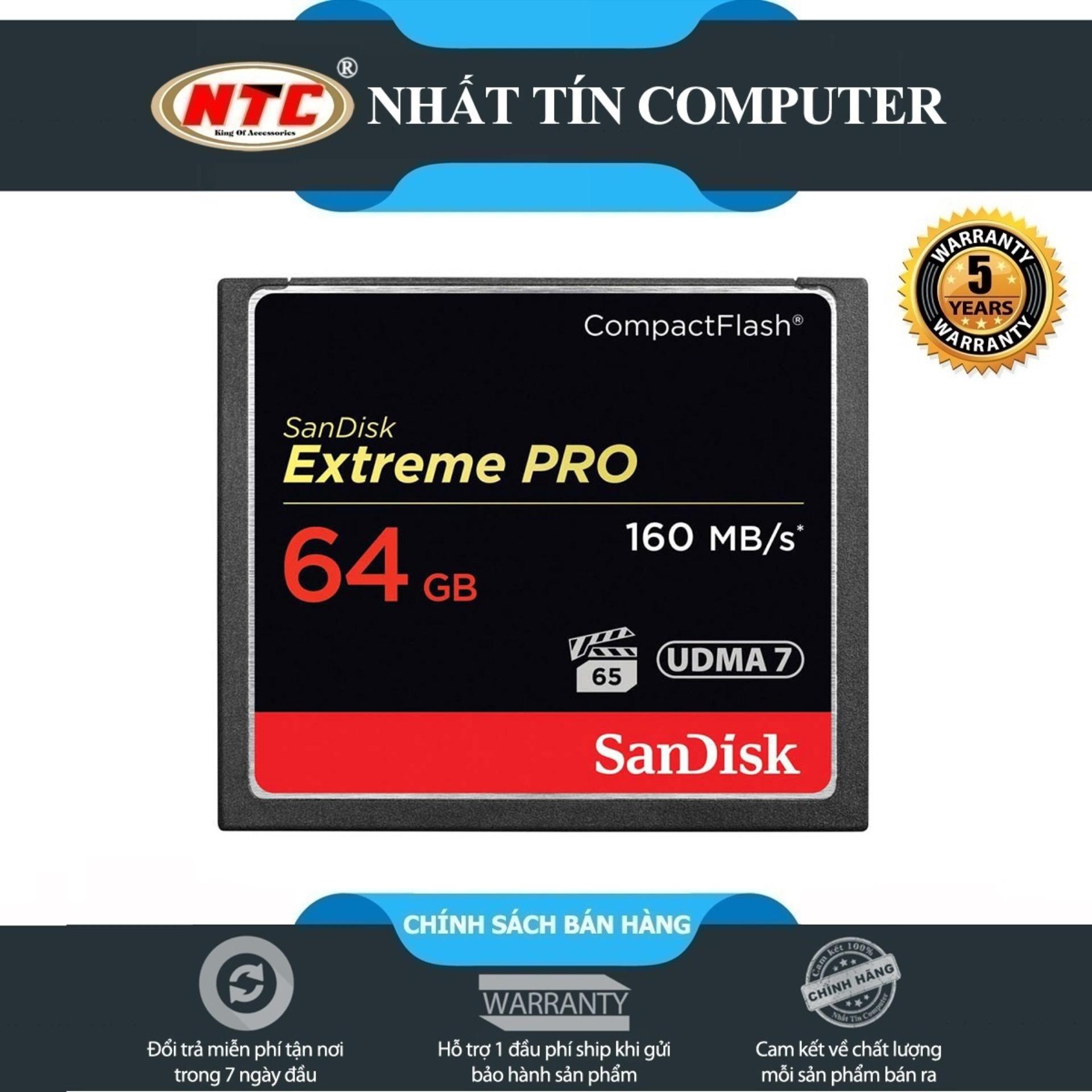 Thẻ nhớ compactflash sandisk extreme pro 1067x 64gb 160mb/s - nhất tín computer