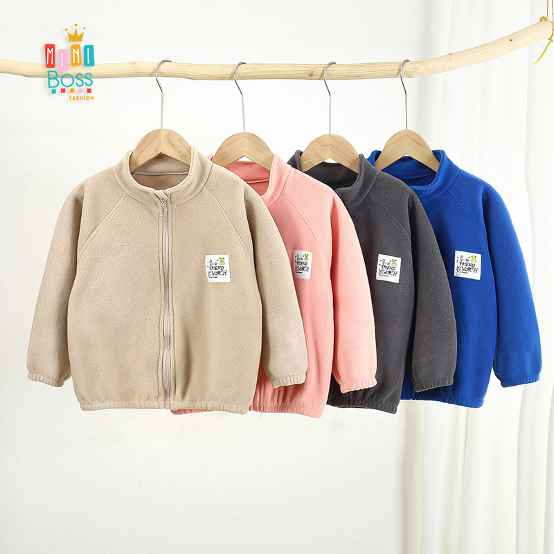 Áo khoác nỉ lông cừu cho bé trai bé gái Mini Boss | Áo khoác nỉ lông cừu trẻ em Quảng Châu