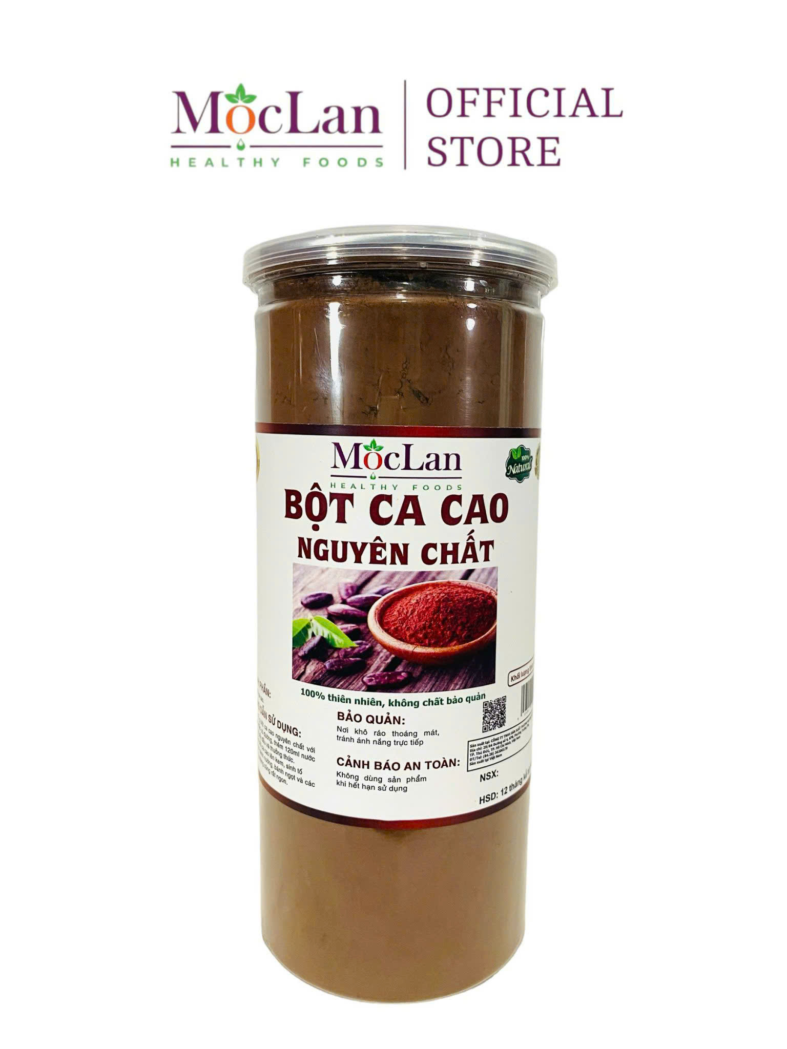 Bột Cacao Nguyên Chất 100% đậm vị Mộc Lan Healthy - 250g, 500g