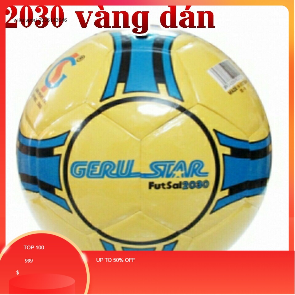 Bóng đá futsal gerustar futsal 2030 vàng dán - tặng kim & lưới đựng banh