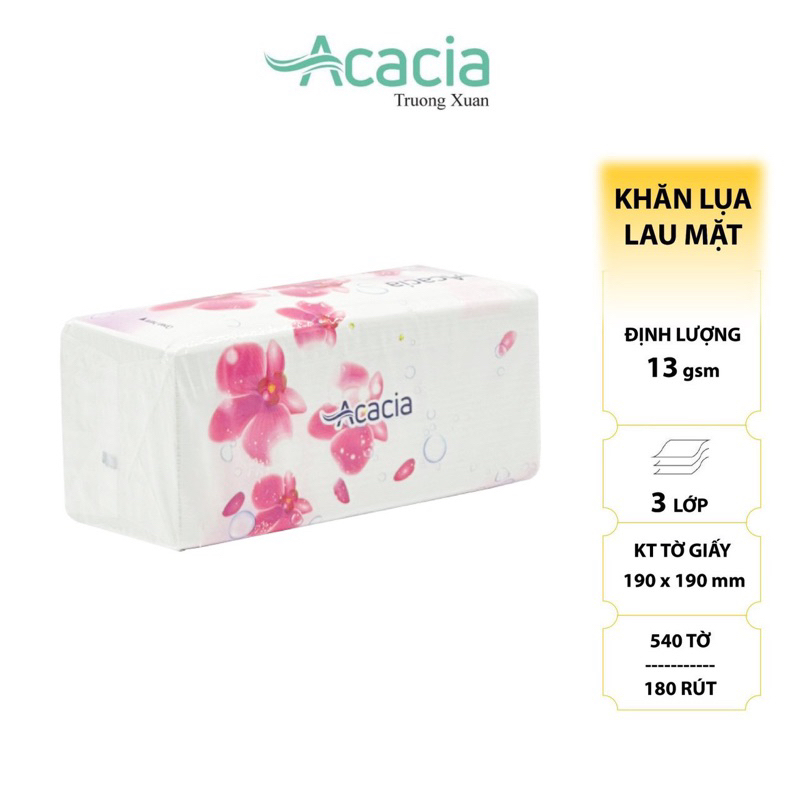 Giấy ăn rút lụa Acacia cao cấp 540 tờ/3 lớp - 180 rút