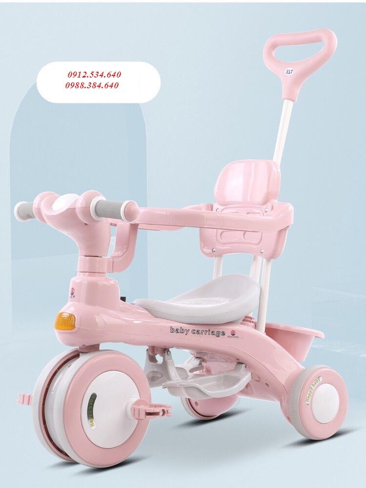 Sỉ xe cần đẩy cao cấp 618 màu hồng có đèn và nhạc