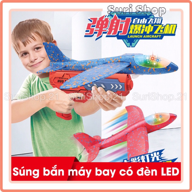 Súng Bắn Máy Bay có đèn LED trang trí đẹp mắt Đồ chơi trẻ em ngoài trời