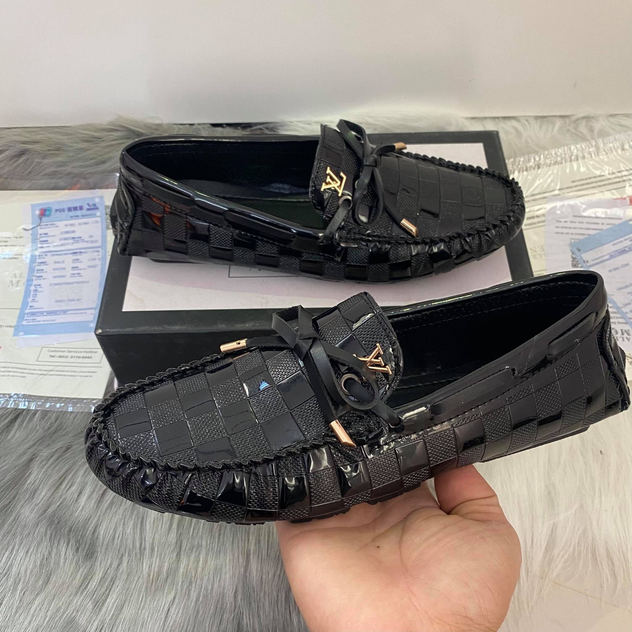 Giầy lười da chuông vằn nam