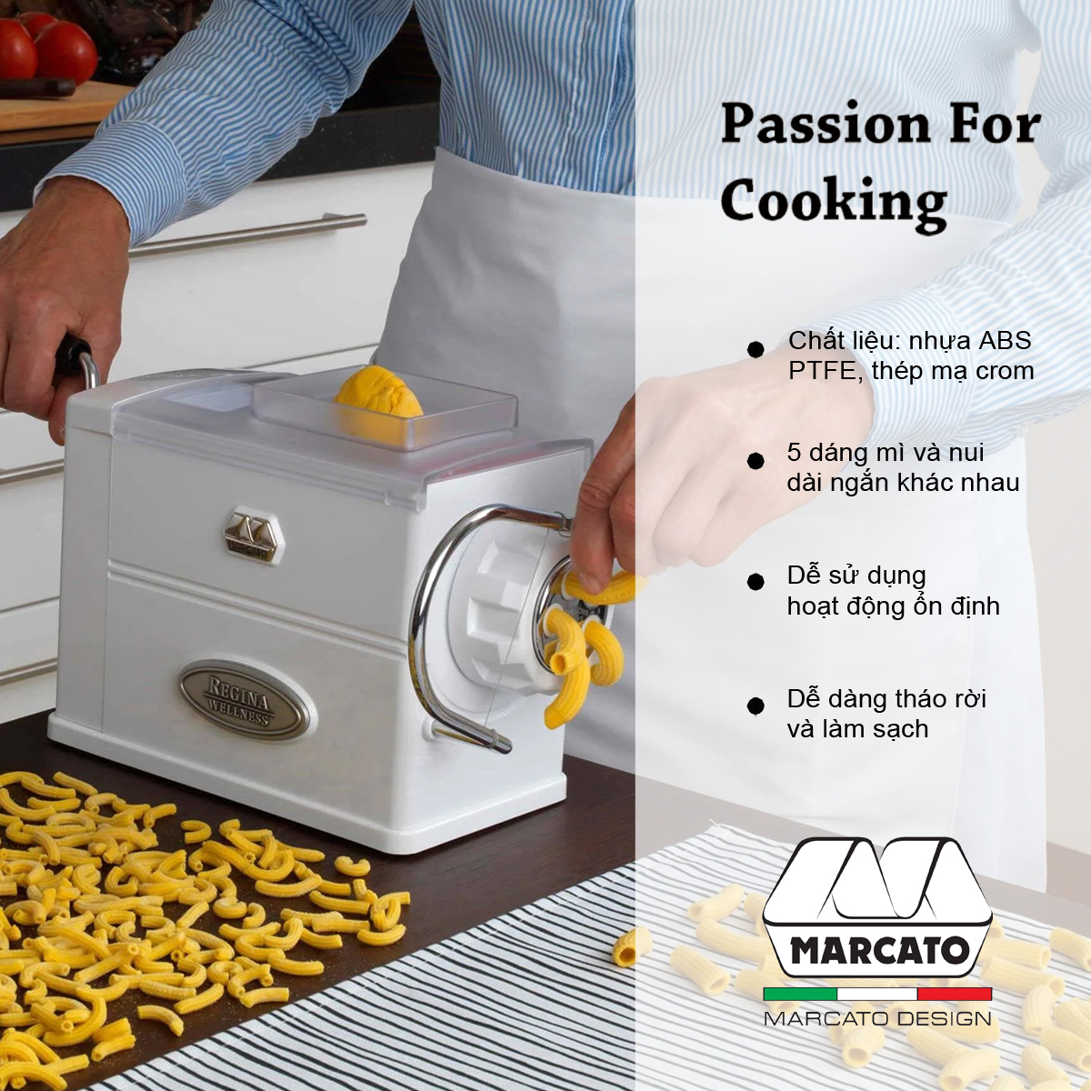 Máy Làm Mì Ống Nui Marcato Regina Xuất Xứ Ý