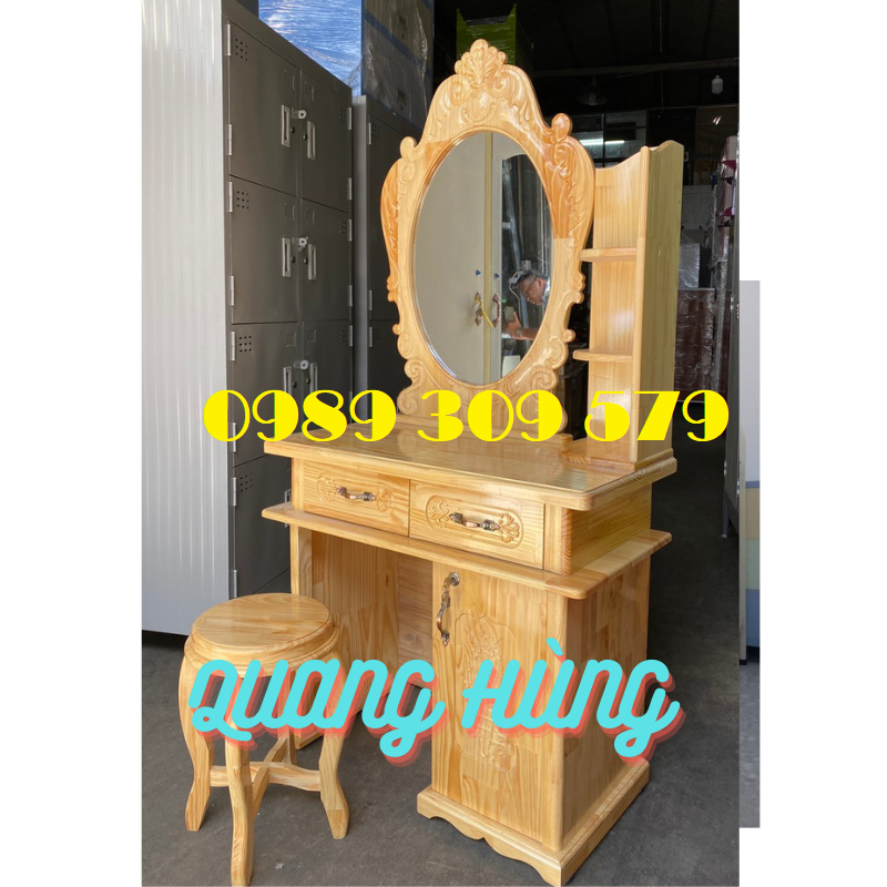 BÀN TRANG ĐIỂM GỖ THÔNG TỰ NHIÊN CAO CẤP HCM