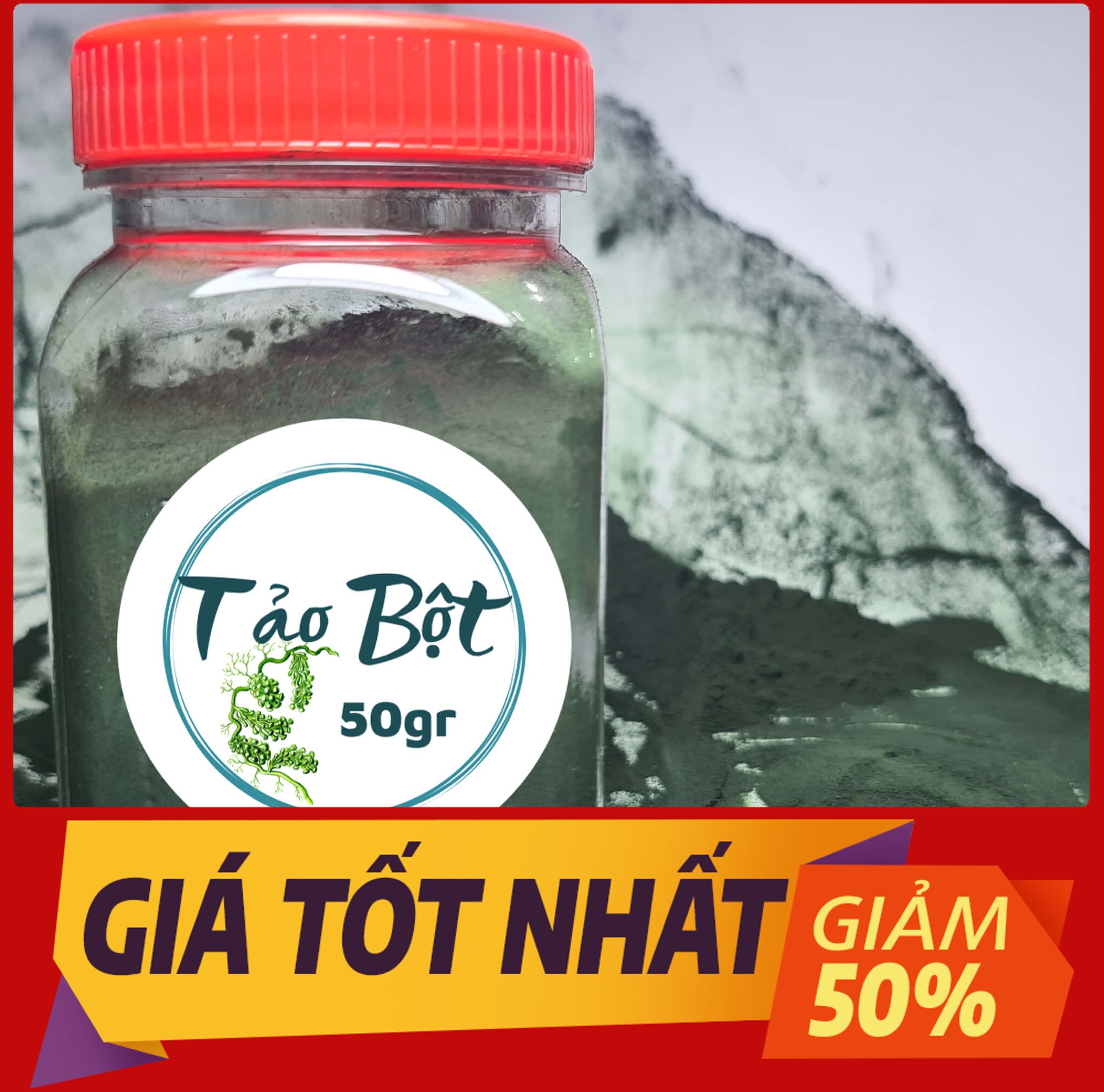 Thức ăn cho artemia sinh khối - tảo bột cho cá cảnh, tép cảnh, bobo - bột tảo xoắn - hũ 50 gram, 100 gram