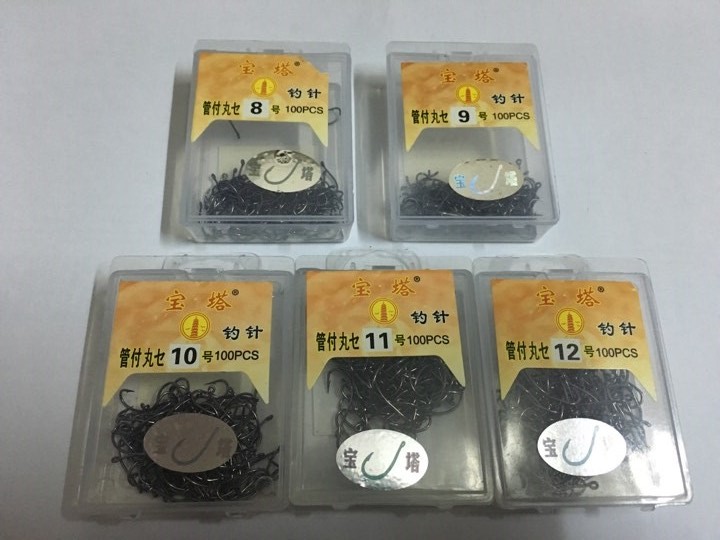 Lưỡi câu cá - Hộp 100 pcs lưỡi câu có khuy tròn size tiêu chuẩn 11