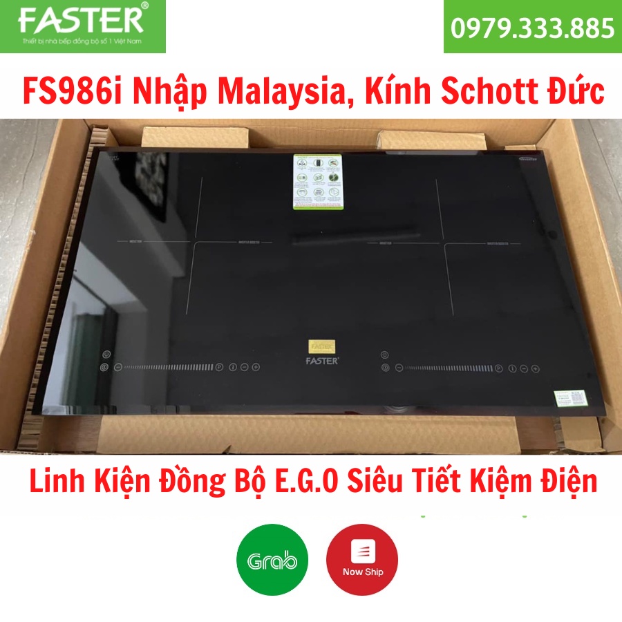 Bếp từ faster fs 986i công nghệ bảng mạch e.g.o châu âu,kính schott đức,siêu tiết kiệm điện,đun sôi liu riu