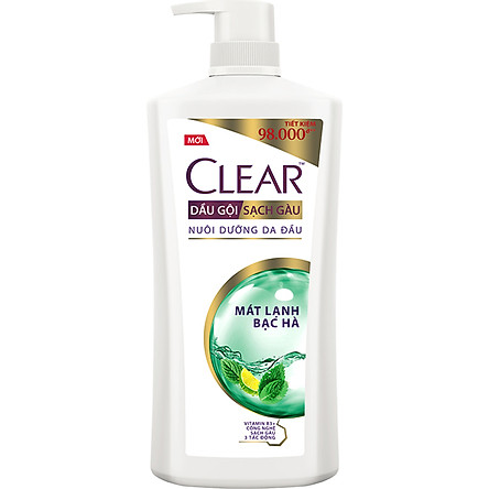 Dầu gội sạch gàu Clear mát lạnh bạc hà 880g sạch gàu vượt trội cấp ẩm cho da đầu hoạt chất sạch gàu thế hệ mới giúp thẩm thấu nhanh & sâu hơn và đánh bay gàu tức thì