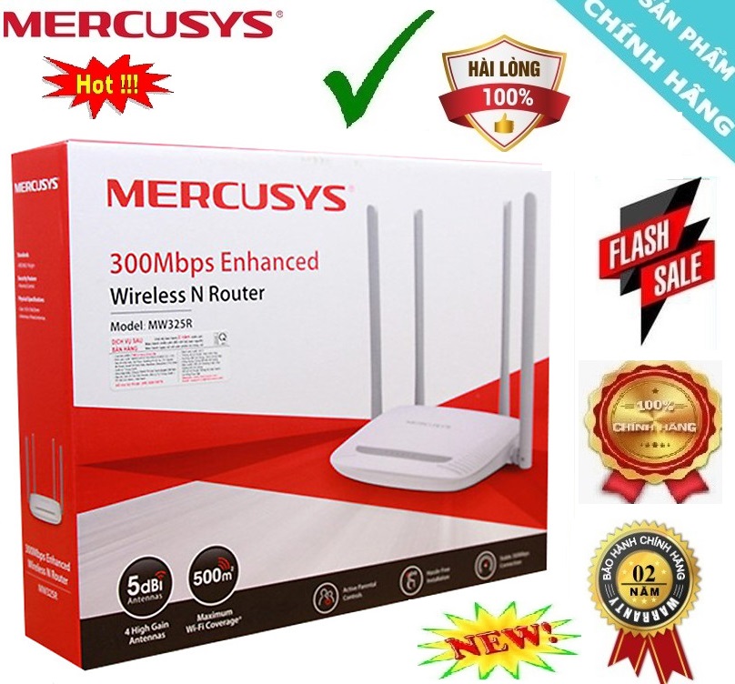 Bộ phát wifi không dây Mercusys MW325R 300Mbps Trắng