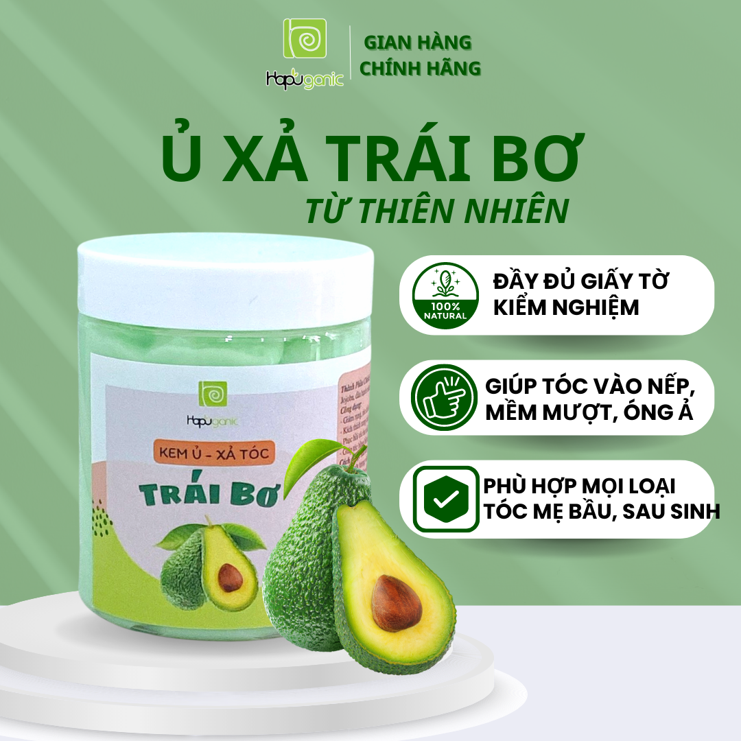 Kem Ủ Xả Tóc Bơ Dừa Cao Cấp Hapu Organic 3 size tiện dụng