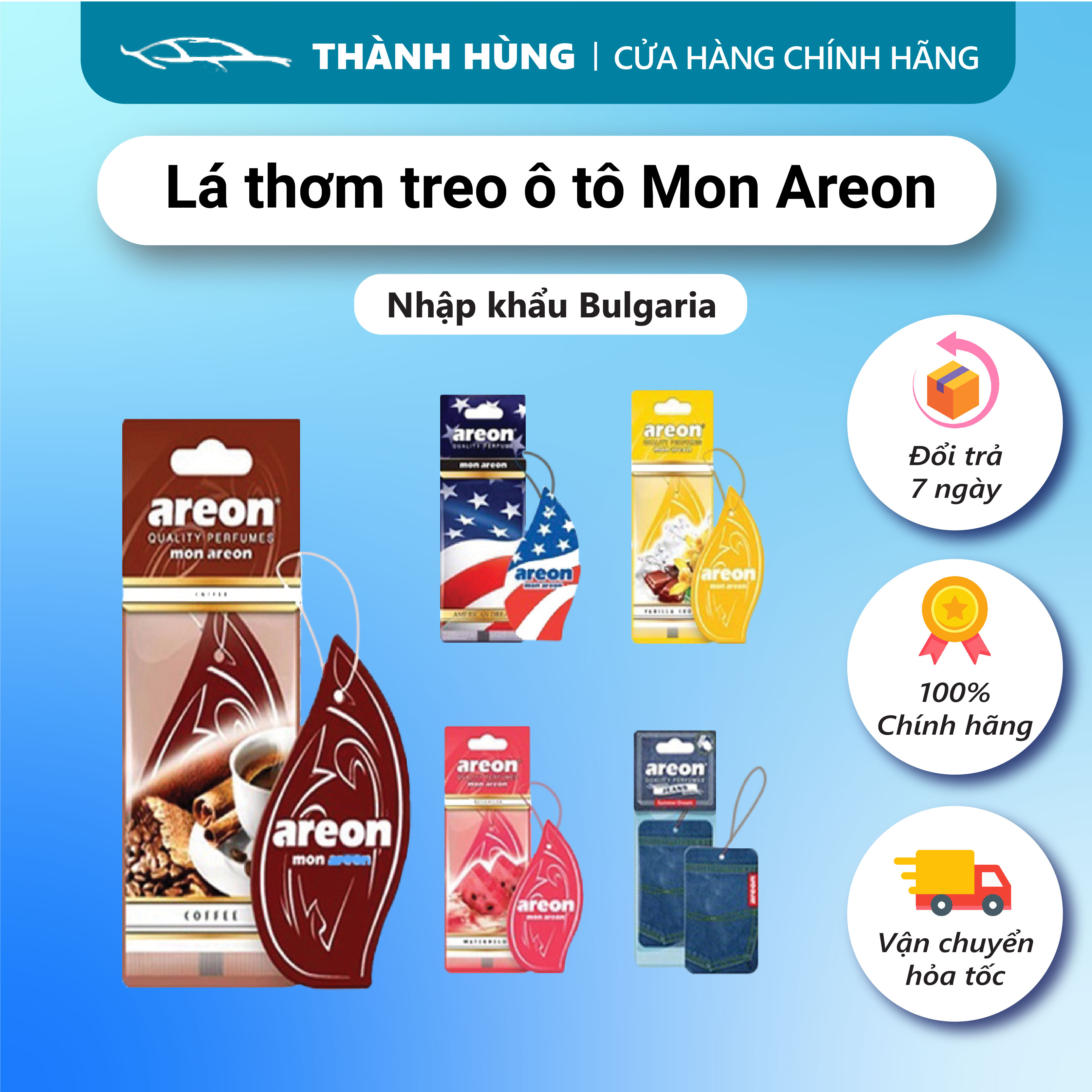 Lá thông thơm-Lá thơm treo xe ô tô MON AREON Nhập khẩu Bulgaria