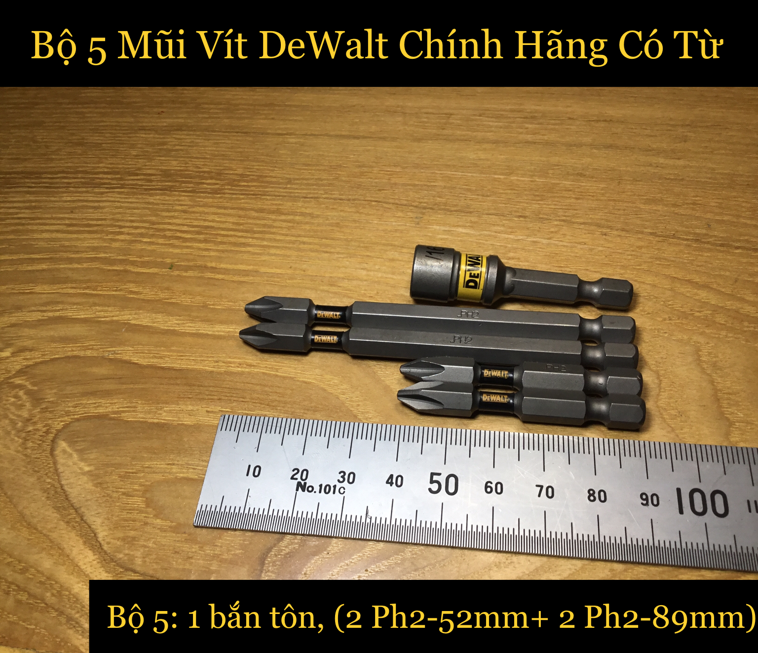 Bộ 5 mũi vít dewalt chính hãng có từ