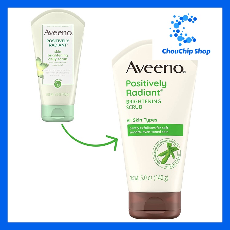 [HCM]Sữa rửa mặt làm sáng da Aveeno Positively Radiant Skin Brightening Daily Facial Scrub 150ml MỚI