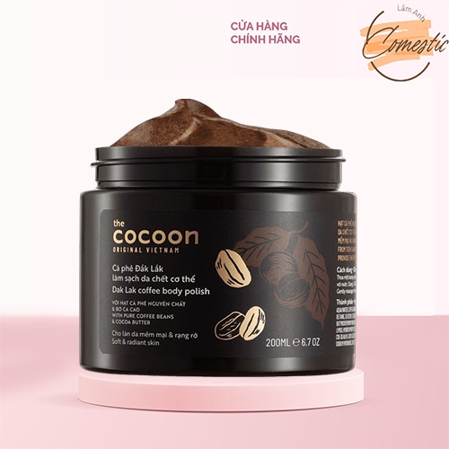 Tẩy da chết cơ thể cà phê Đắk Lắk Cocoon cho làn da mềm mại và rạng rỡ 200ml