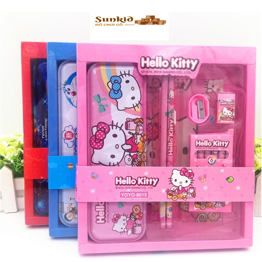 Bộ dụng cụ học tập 7 món kèm hộp xinh xắn