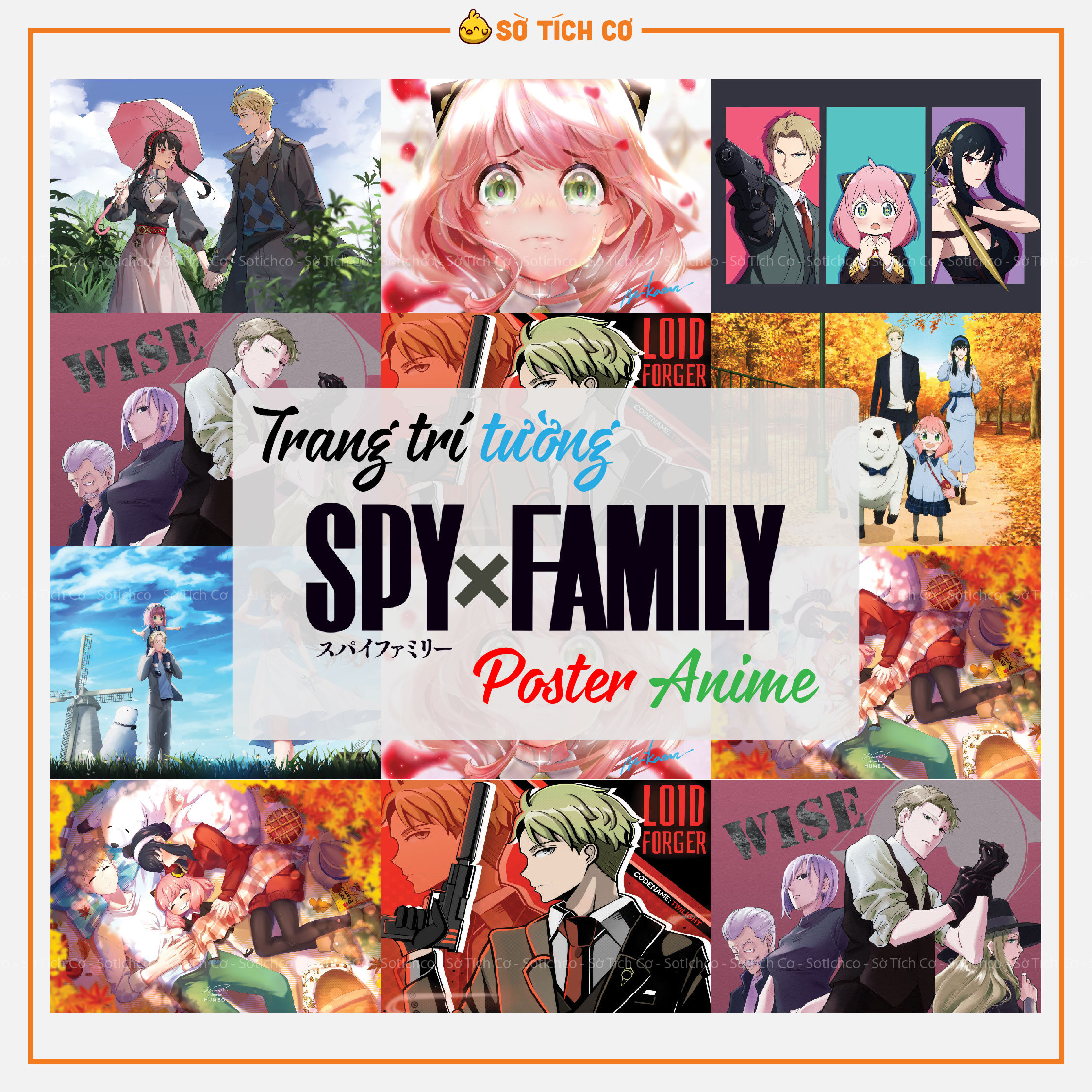 Spy X Family decal poster dán tường, tranh dán tường anime trang trí, decor phòng MSP: OP09