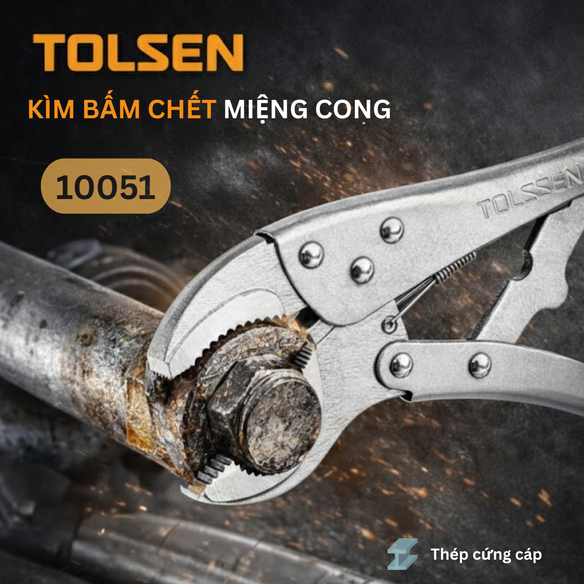 Kìm bấm chết Kìm bấm miệng cong TOLSEN 10051 kìm khóa cứng kìm kẹp ống đa chức năng