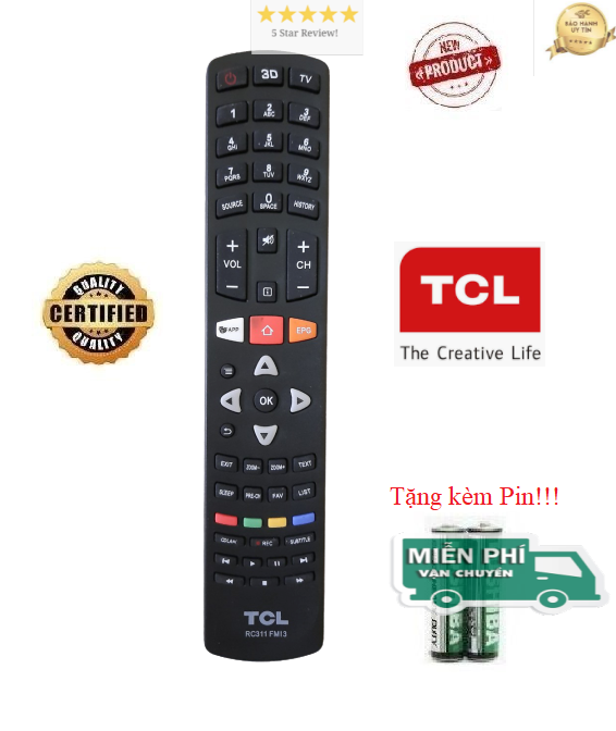 Điều khiển tivi TCL - TV TCL các dòng CRT LCD LED Smart TV- Hàng tốt- ALEX - ALEX - TẶNG KÈM PIN