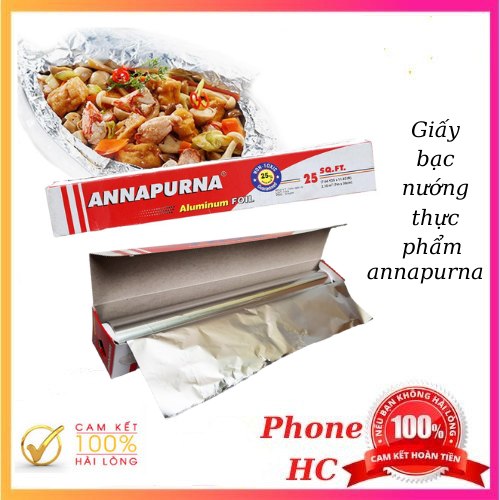 Cuộn giấy bạc nướng thực phẩm annapurna,bọc và bảo quản thức ăn đa năng