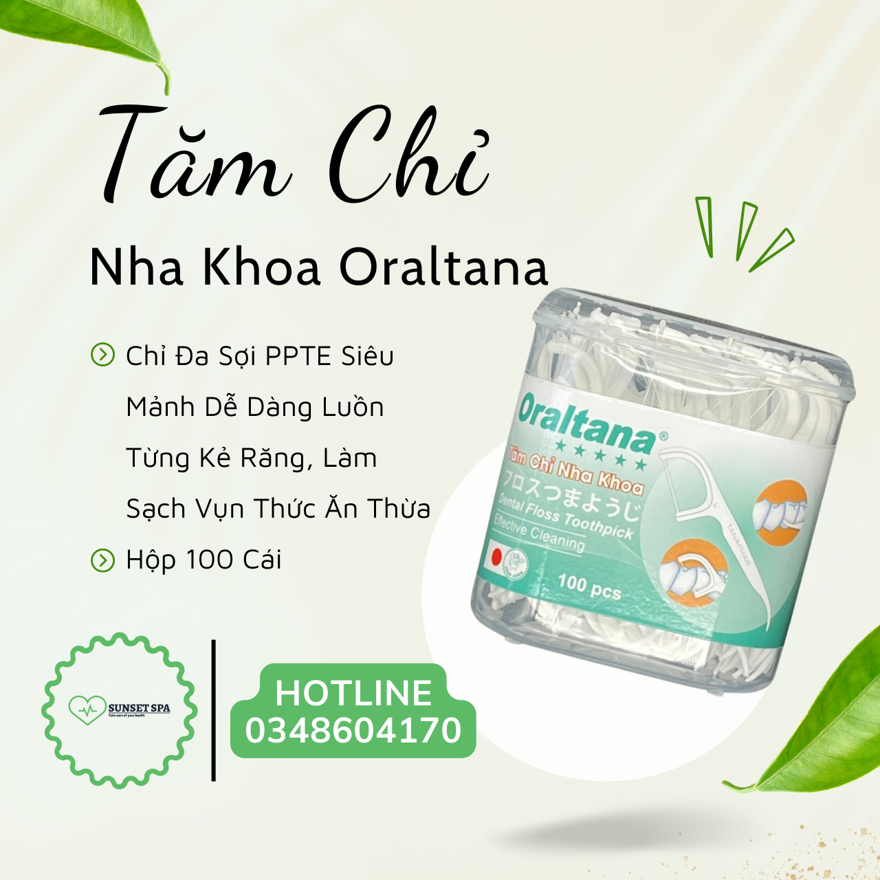 Tăm chỉ nha khoa oraltana - lọ 100 cái - tăm kẽ răng oraltana, xỉa răng, chăm sóc răng lợi- tăm chỉ nha khoa an toàn