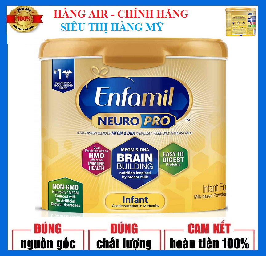 Sữa Enfamil Neuro Pro NON-GMO 587g của Mỹ - Giúp bé tăng cân và ngăn tóa bón