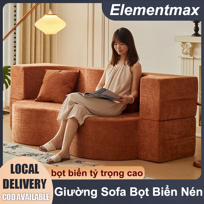 Giường ghế sofa bọt biển nén 2 trong 1 Bọt biển tỷ trọng cao 45D Thiết kế tháo rời để giặt Phù hợp cho nhà phố nhỏ