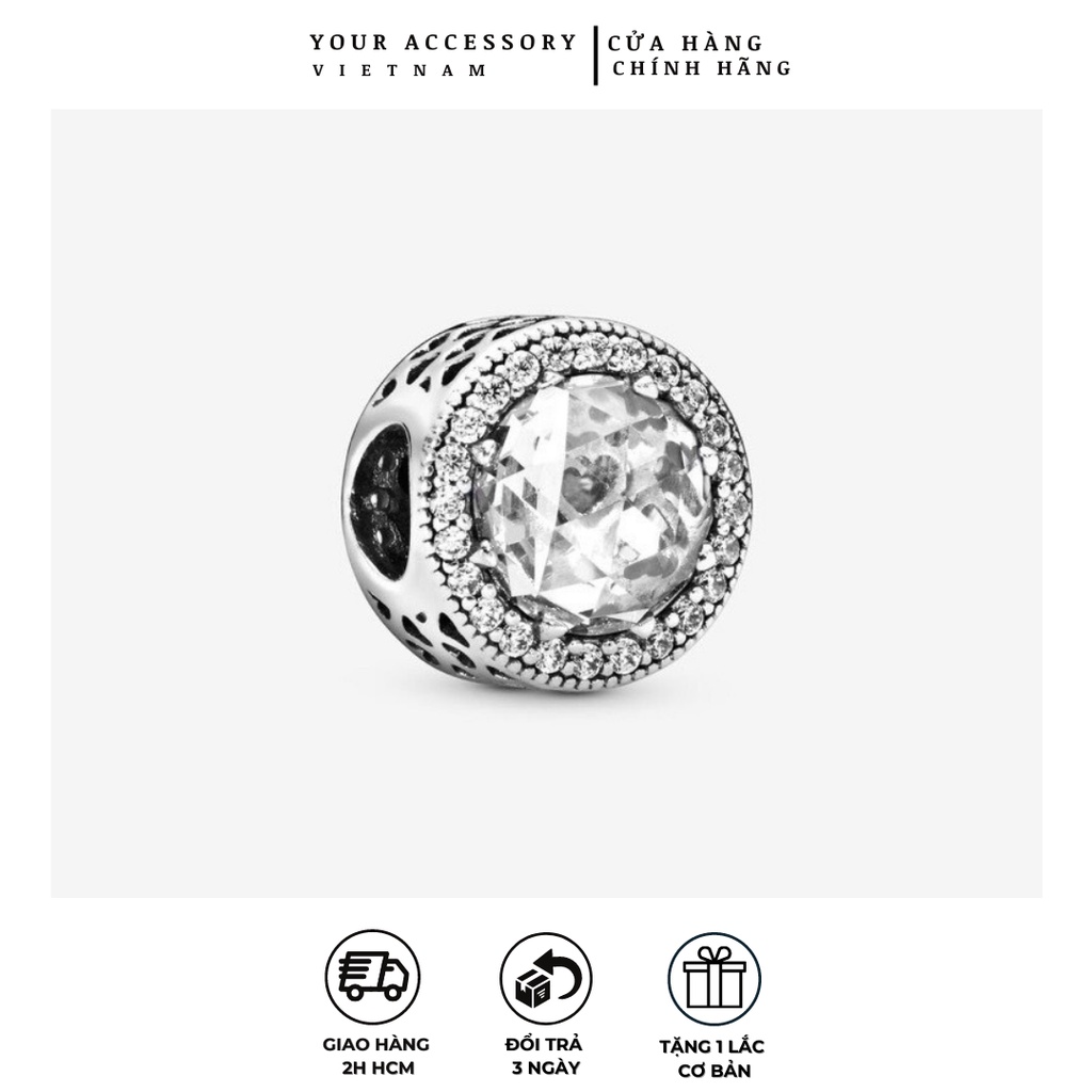 Hạt charm đính đá kiểu Pandora cao cấp YAC10
