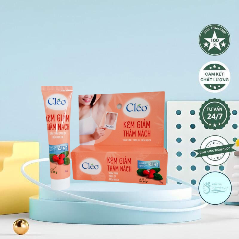 Kem Giảm Thâm Nách Chiết Xuất Lá Lộc Đề CLEO Complex White 4IN1 - Hộp 35g - Làm Sáng Da, Mờ Sắc Tố Đen - Hàng Chính Hãng