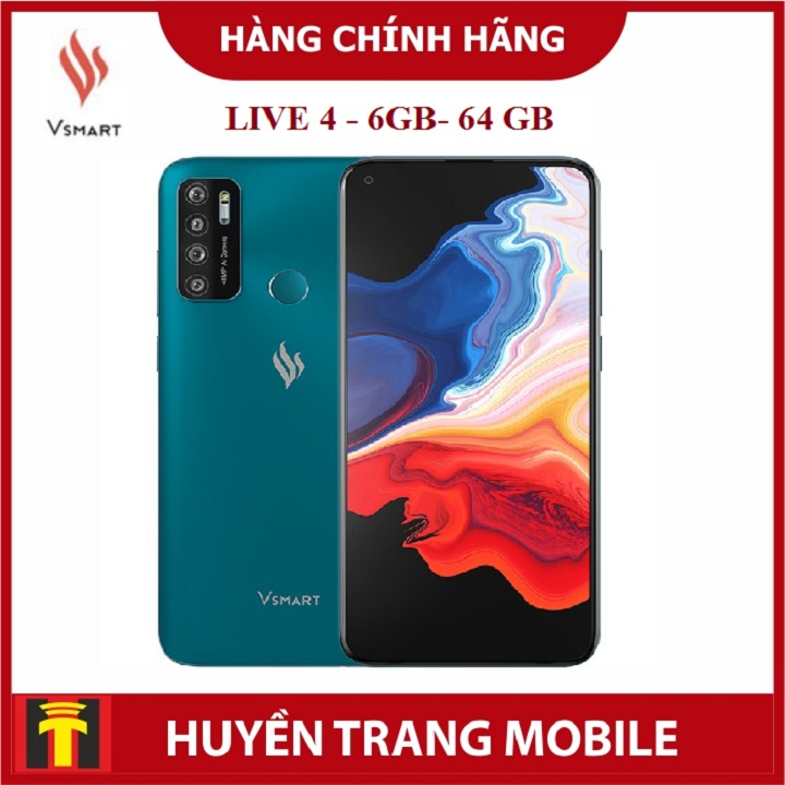 Điện thoại Vsmart Live 4 - 6GB-64GB- Chính hãng- Full box 100%