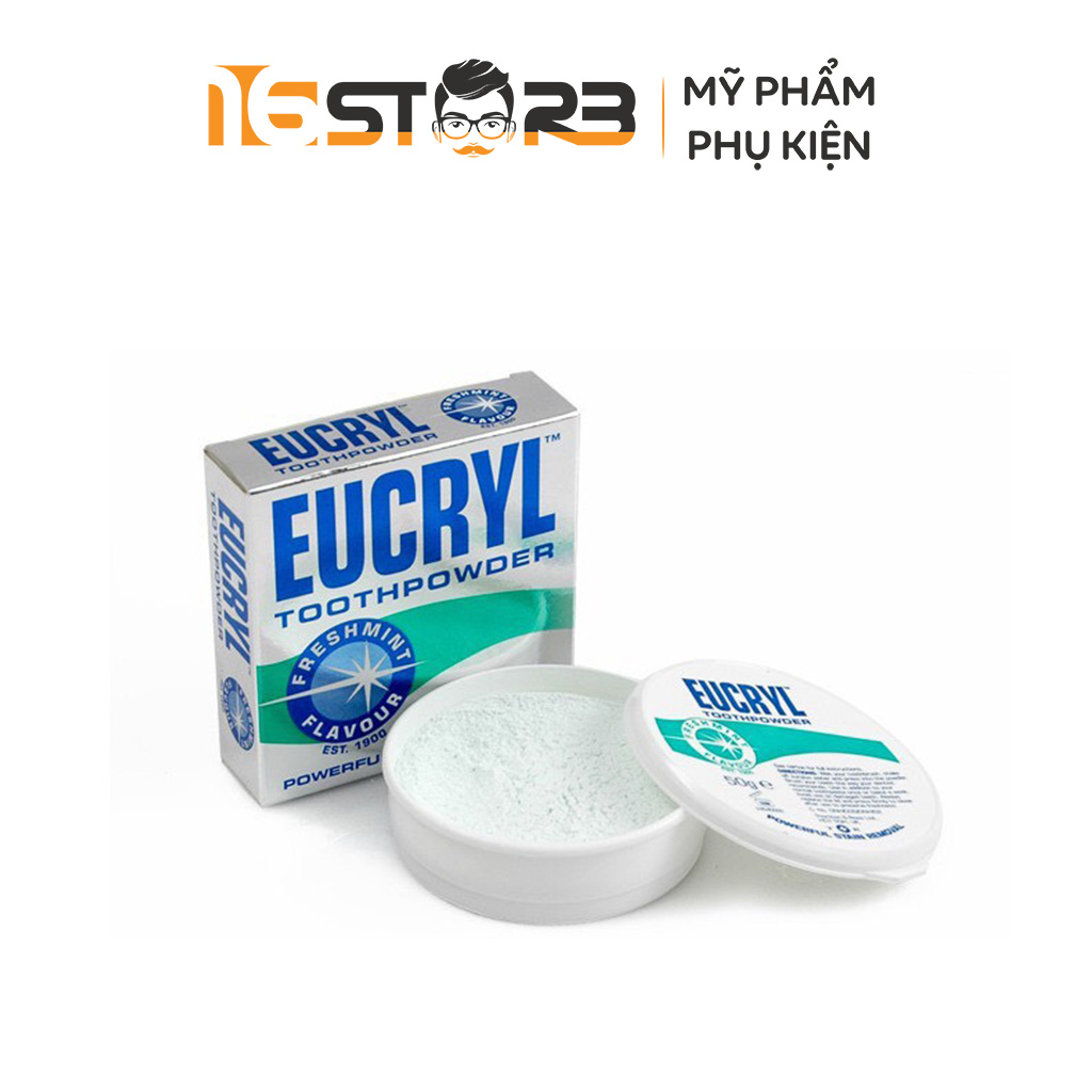Bột bạc hà giúp sạch miệng trắng răng, hơi thở thơm mát eucryl toothpower 50g