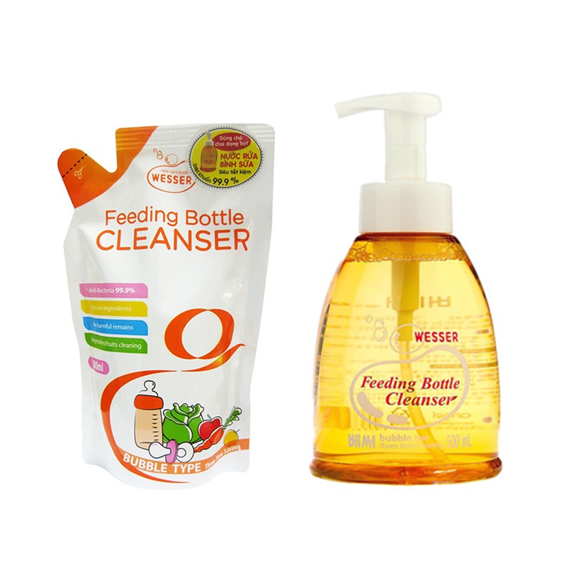 Nước rửa bình sữa & Núm ti Wesser 500ml