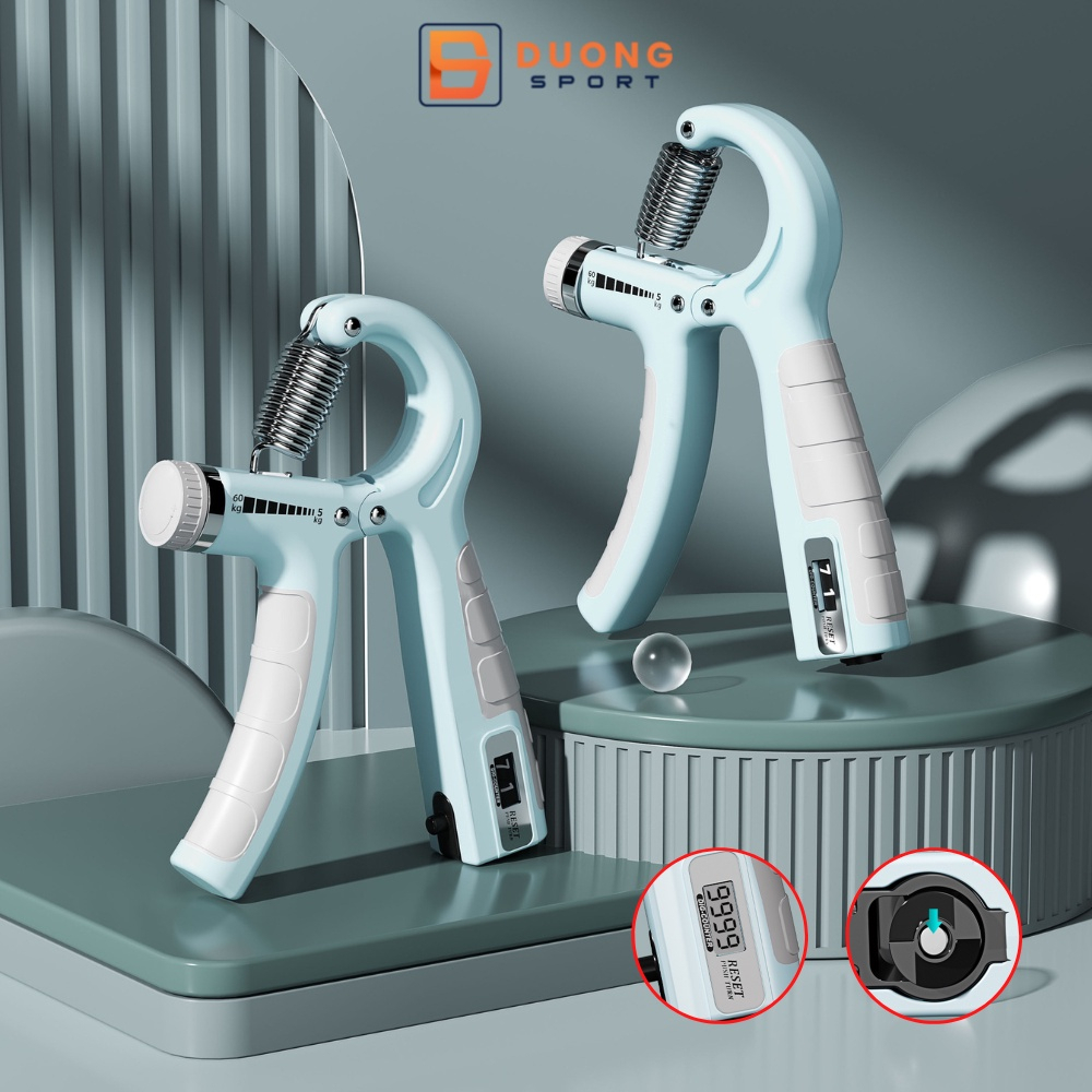 Kìm Bóp Tập Cơ Tay Có Lò Xo Điều Chỉnh Lực 5-60kg Tập Gym, Tập Lực Tại Nhà