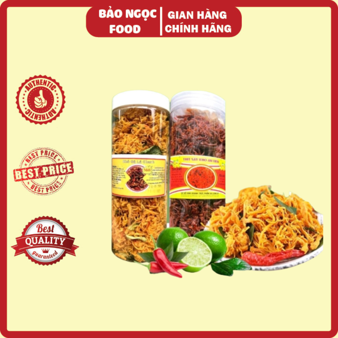 Combo khô gà lá chanh hũ 500g, heo cháy tỏi 500g thơm ngon