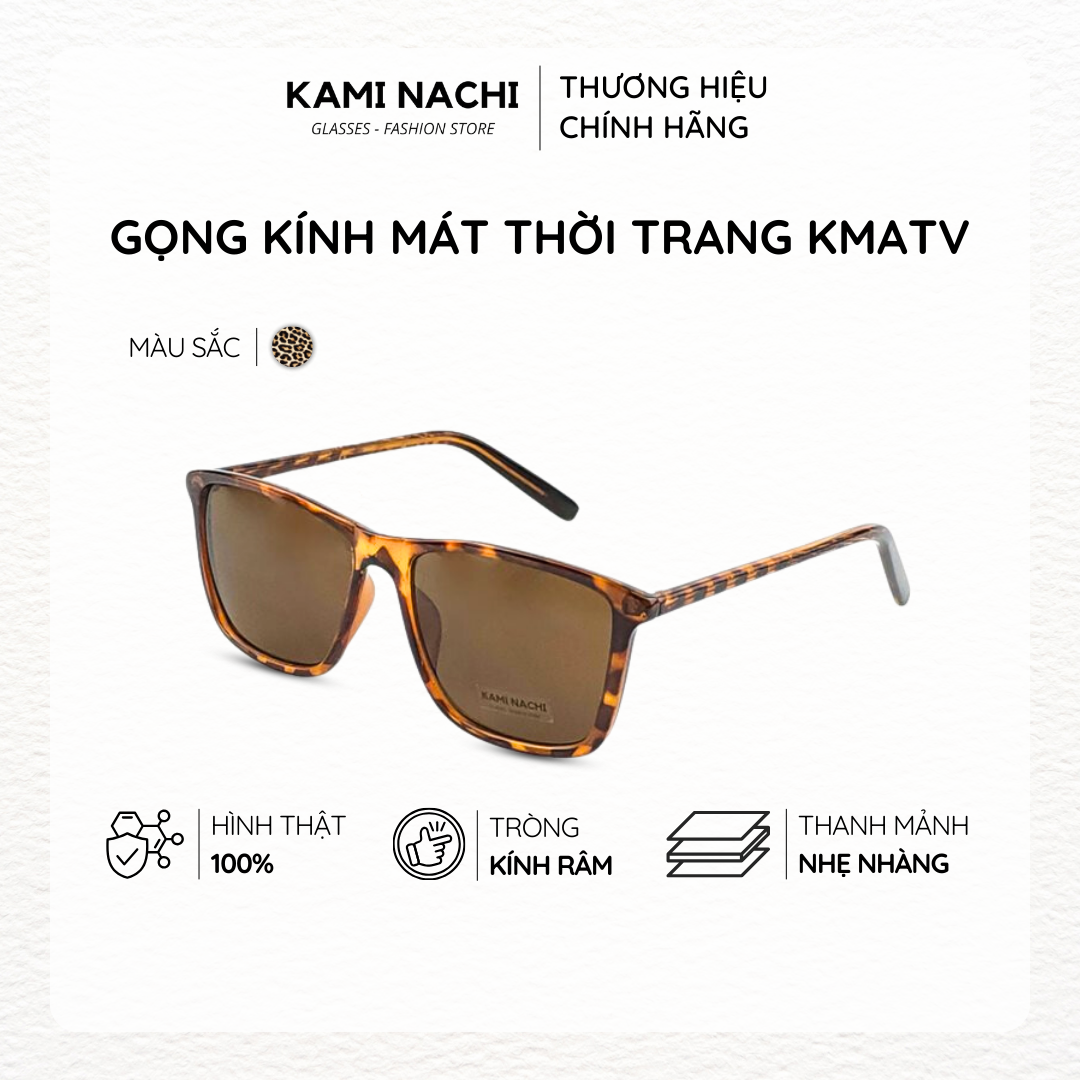 Kính mát chữ v thời trang kami nachi, tròng kính chống lóa, chống chói, phong cách unisex kmatv - mat