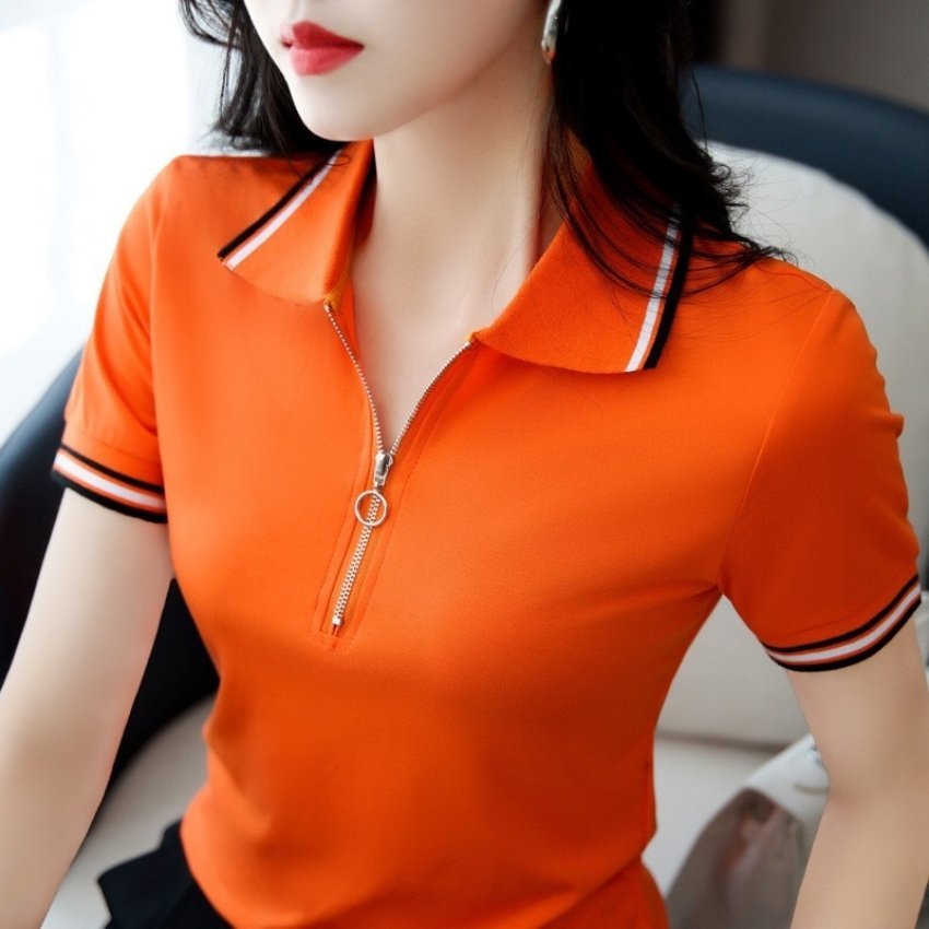 Áo Thun Nữ Phối Dây Kéo 024 Thời Trang ARIC-MEN LUXURY Trẻ Trung, Năng Động, Cá Tính.