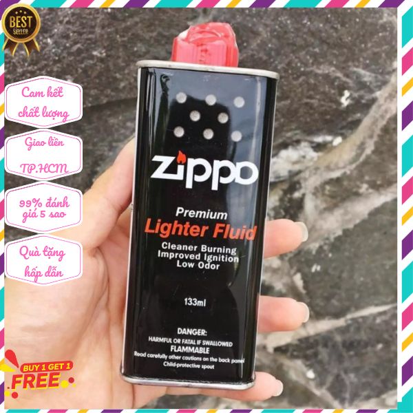 Bình Xăng Zippo Thơm dung tích 133ml Bén Lửa, Ngọn Lửa Xanh Đẹp, Phụ Kiện Cho Hộp quẹt Zippo, xăng zippo