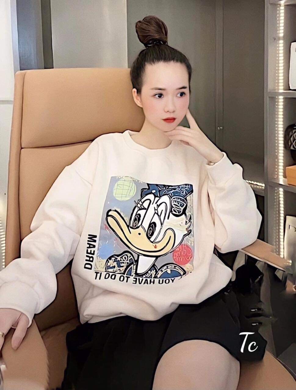 Áo nỉ cổ tròn vịt allyou