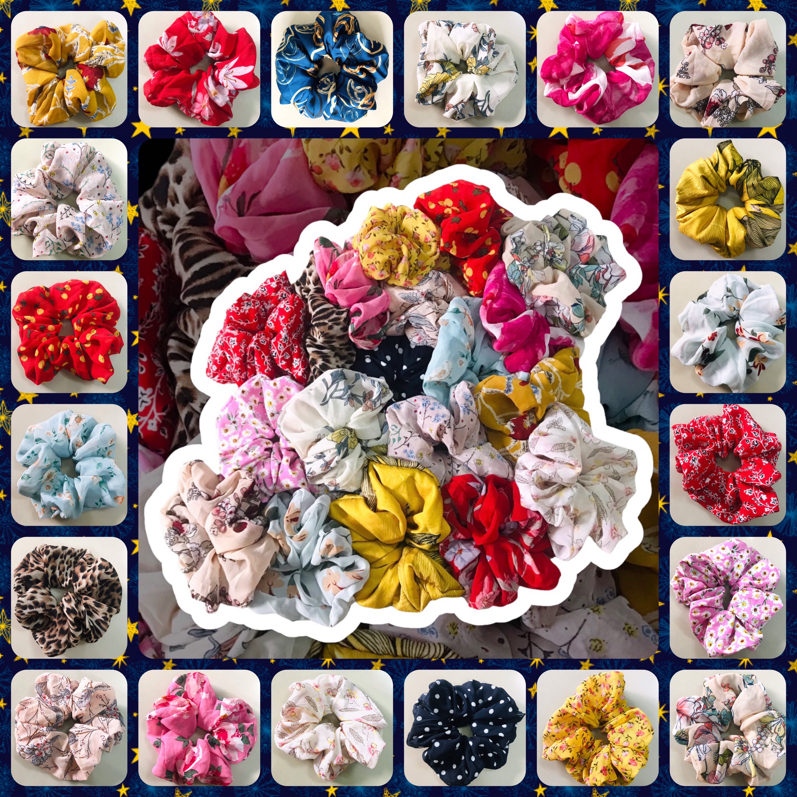 SCRUNCHIES - COMBO 1 - 3 - 5 DÂY CỘT TÓC SCRUNCHIES - NHIỀU MÀU - BẢN TO - DÂY BUỘC TÓC VẢI - CHO BẠN GÁI