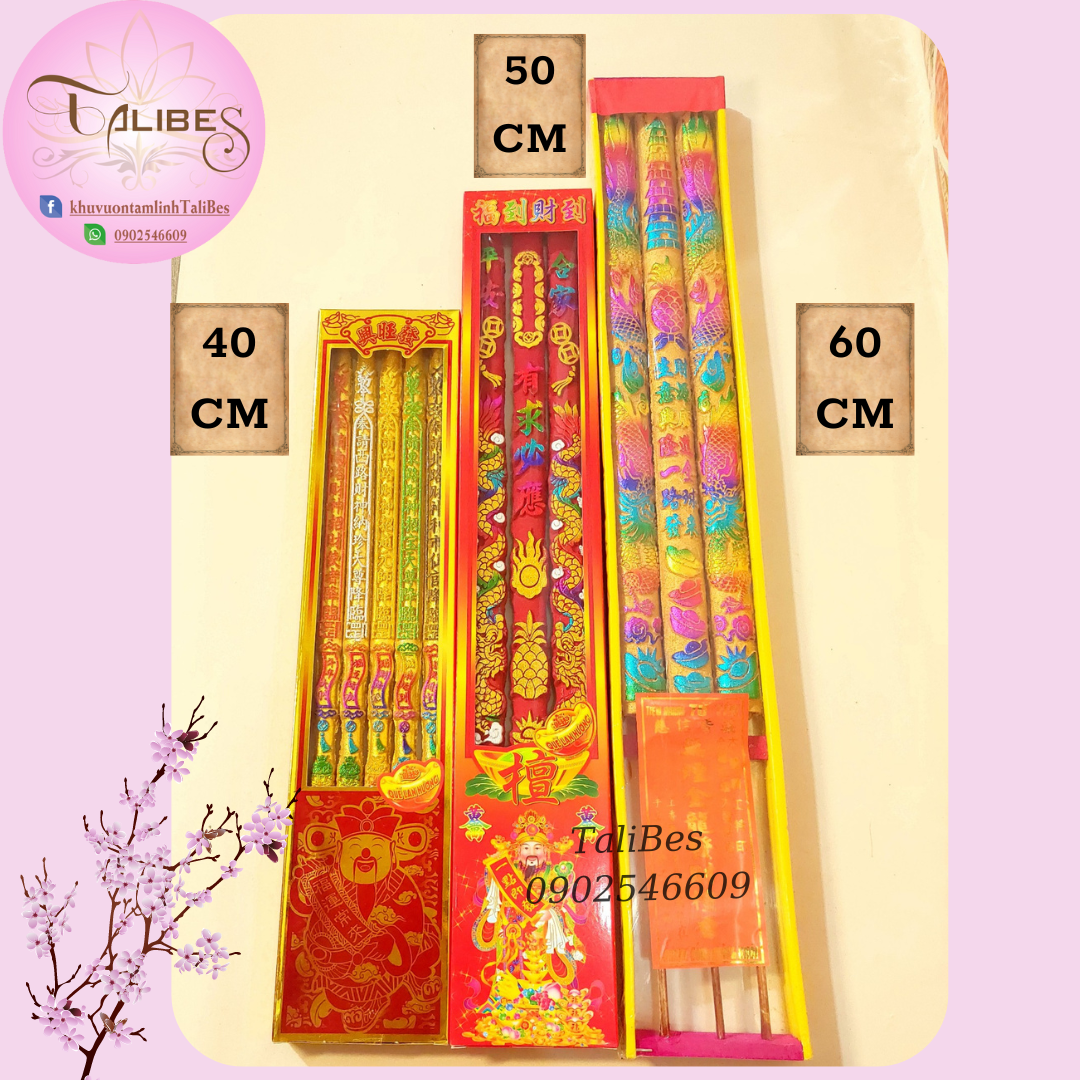 Nhang đứng tàn - rồng đỏ 50cm quế lan hương