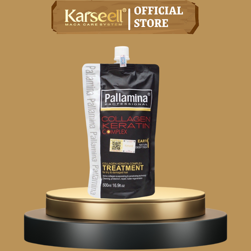 Kem ủ tóc KERATIN COLLAGEN PALLAMINA 500ml phục hồi siêu mượt cho tóc giòn, dễ gãy, mất độ đàn hồi