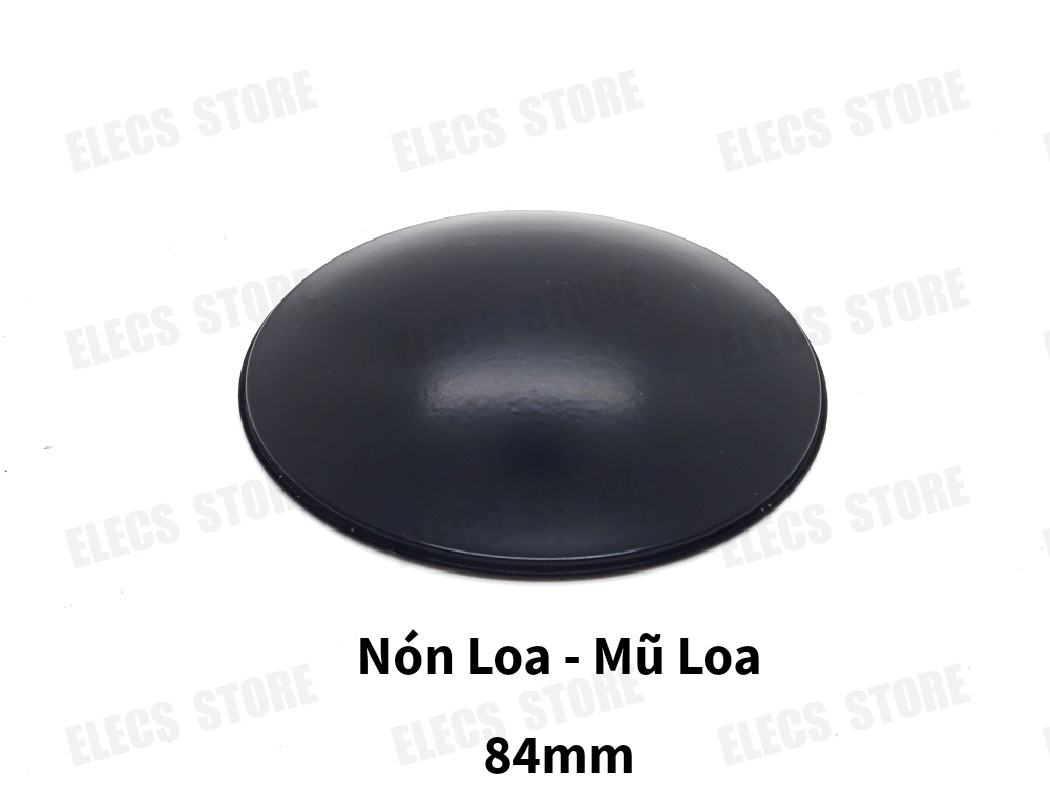 Nón loa, mũ loa nhựa 84mm đen bóng