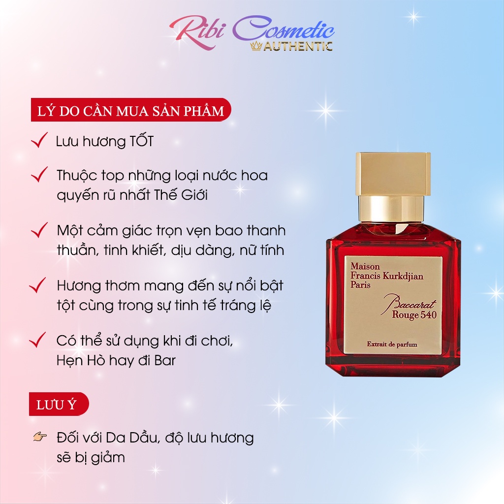 Nước hoa dùng thử Baccarat Rouge 540 10ml