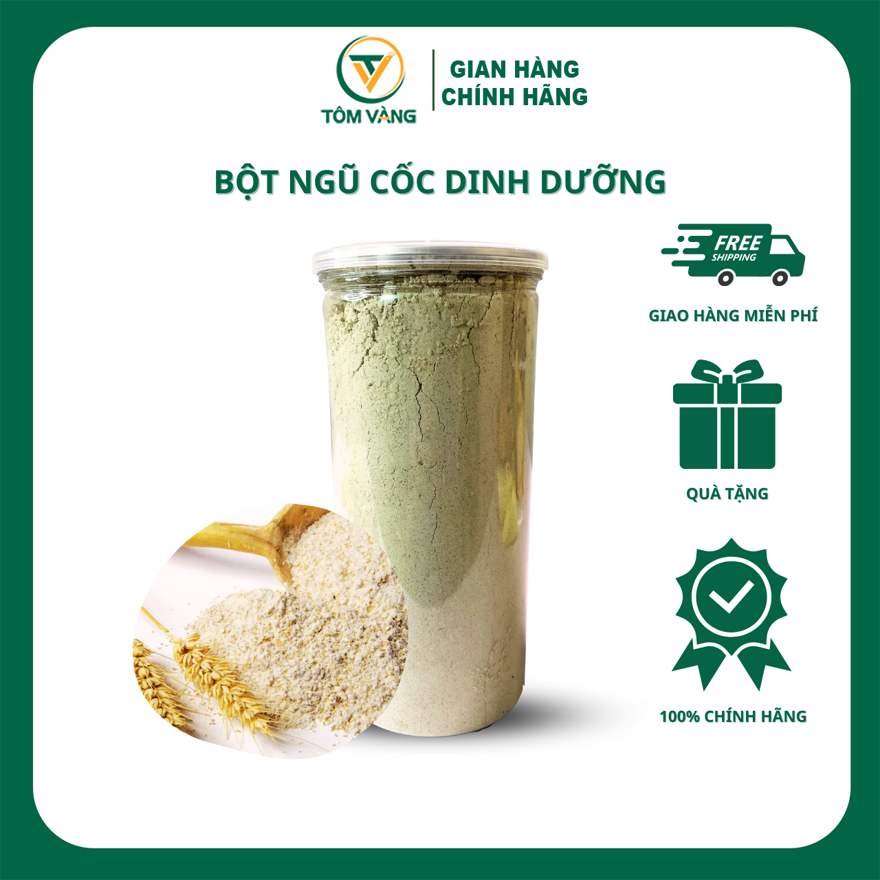 Bột ngũ cốc dinh dưỡng tôm vàng - hộp 500g