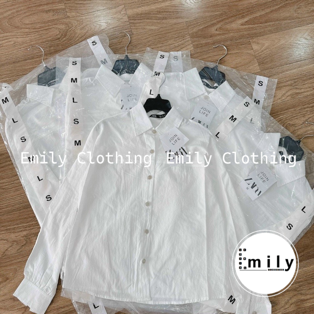 Sơ mi trắng za.ra vải xuất dư, hàng full tag túi móc siêu xịn, chuẩn 100%