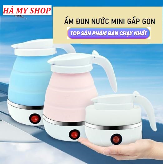 Ấm siêu tốc - Ấm siêu tốc gấp gọn - Ấm đun nước mini gấp gọn - Ấm siêu tốc gấp gọn tiện dụng picnic du lịch - Ấm gấp gọn đa năng - Ấm siêu tốc gấp gọn