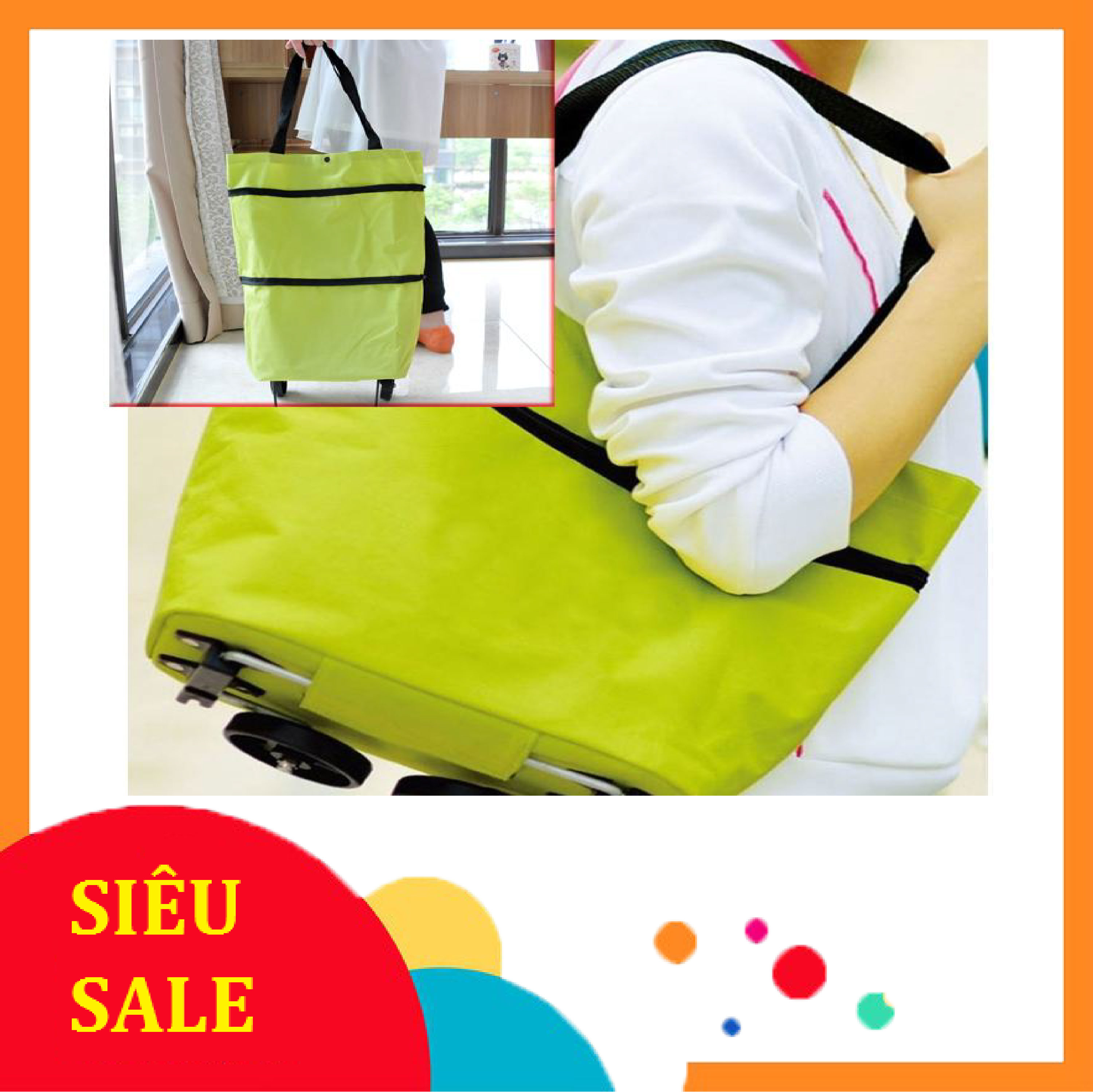 XE KÉO ĐI CHỢ DẠNG TÚI DÀI CÓ BÁNH XE