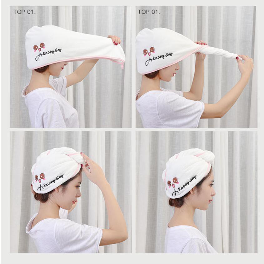 Khăn quấn đầu làm khô tóc