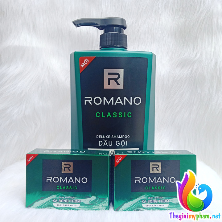 Dầu Gội Romano Classic 650g - Tặng 2 Xà Bông 90g